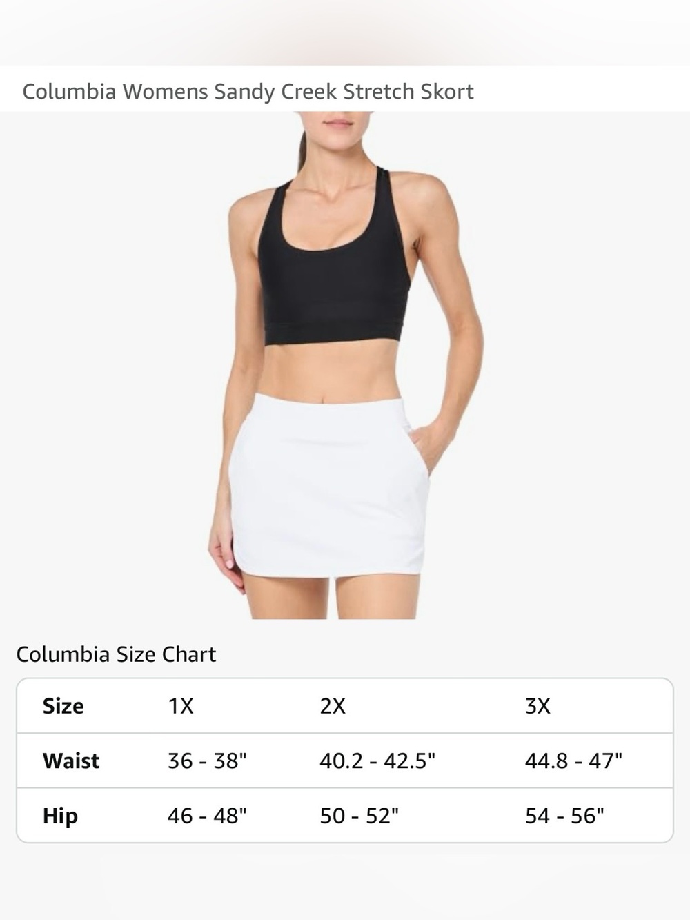 Columbia Sandy Creek Stretch Skort - White and Blue Tag
